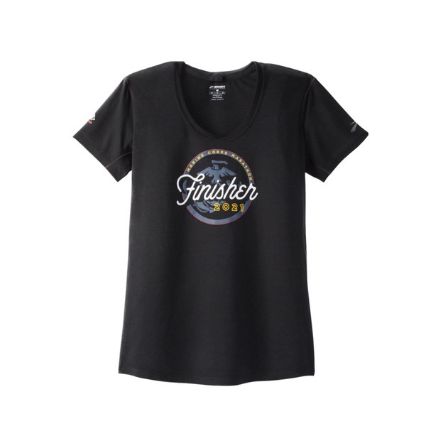 تیشرت مردانه مشکی بروکس Brooks Distance Graphic Short Sleeve
